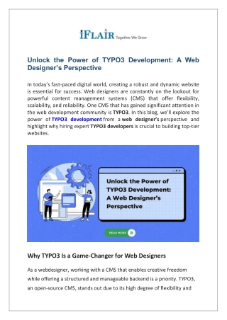 Unlock the Power of TYPO3 Development: A Web Designer’s Perspective