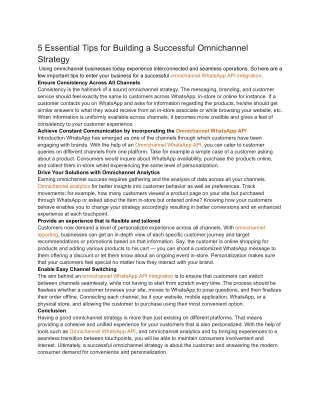 5 Essential Tips for Building a Successful Omnichannel Strategy