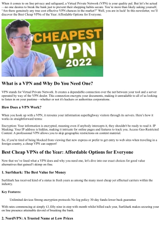 Best Cheap VPNs of the Year: Affordable Options for Everyone