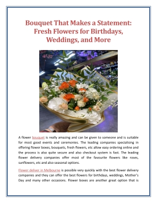 Bouquet That Makes a Statement Fresh Flowers for Birthdays Weddings and More
