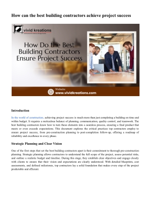 How can the best building contractors achieve project success