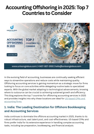 Accounting Offshoring in 2025 Top 7 Countries to Consider