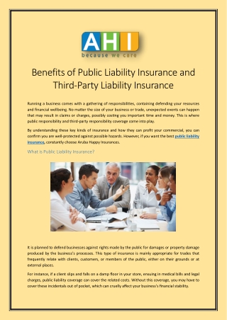 Benefits of Public Liability Insurance and Third-Party Liability Insurance