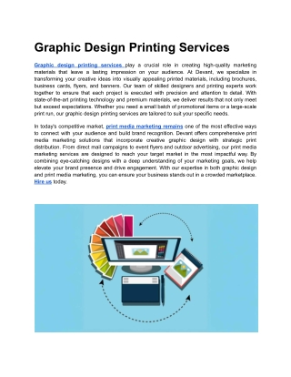 Graphic Design Printing Services
