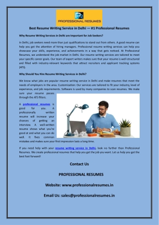 Best Resume Writing Service in Delhi — #1 Professional Resumes