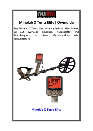 Minelab X Terra Elite Owmo.de