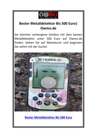 Bester Metalldetektor Bis 500 Euro Owmo.de
