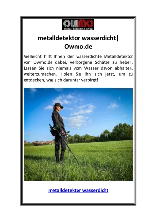 metalldetektor wasserdicht Owmo.de