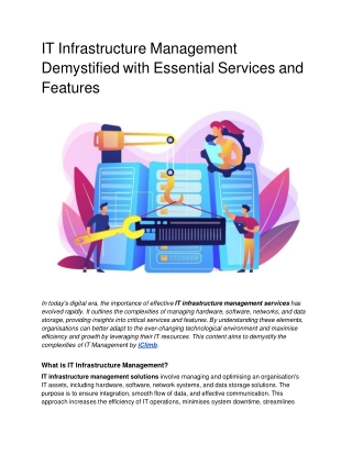 IT Infrastructure Management Demystified with Essential Services and Features