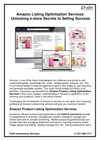 Amazon Listing Optimization Services Unlocking e-store Secrets to Selling Success