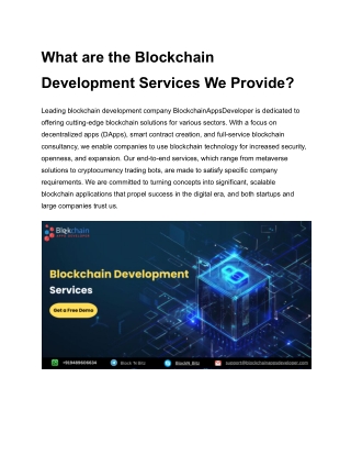 What are the Blockchain Development Services We Provide_ - BlockchainAppsDeveloper