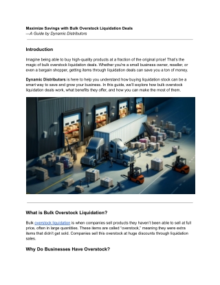 Maximize Savings with Bulk Overstock Liquidation Deals