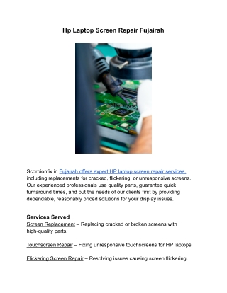 Hp Laptop Screen Repair Fujairah