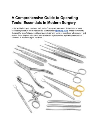 Operating Tools