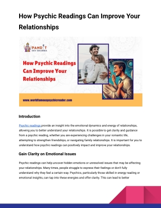 How Psychic Readings Can Improve Your Relationships