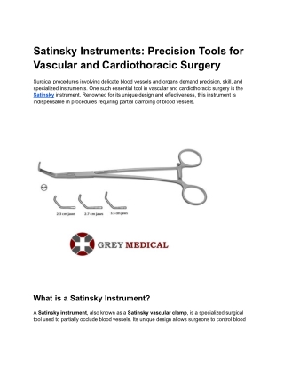 Satinsky Occlussion Clamp
