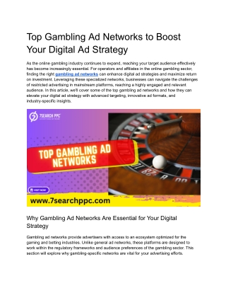 Top Gambling Ad Networks to Boost Your Digital Ad Strategy
