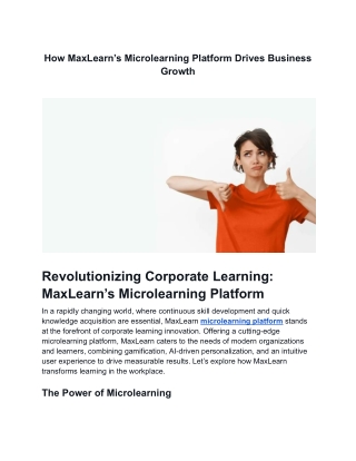 How MaxLearn’s Microlearning Platform Drives Business Growth
