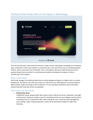 The Rise of Dark Mode Why It's So Popular in Web Design