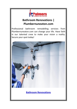 Bathroom Renovations  Plumbernuneaton.com
