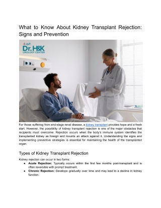 What to Know About Kidney Transplant Rejection_ Signs and Prevention