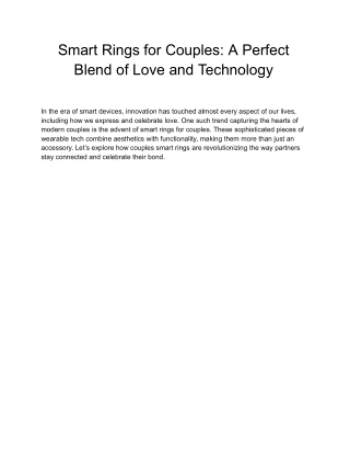 Smart Rings for Couples_ A Perfect Blend of Love and Technology