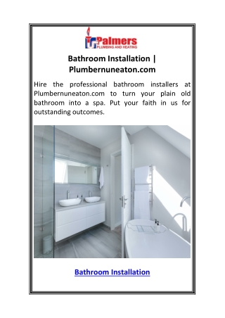 Bathroom Installation  Plumbernuneaton.com