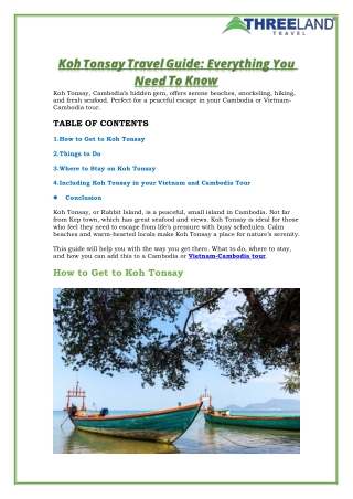 Koh Tonsay Travel Guide: Everything You Need To Know