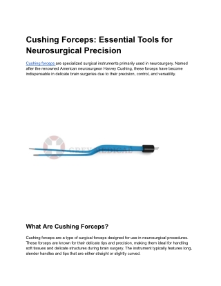Cushing Bipolar Bayonet Forceps