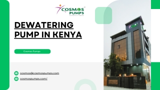 dewatering pump in Kenya- cosmos pumps