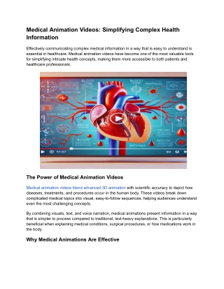 Medical Animation Videos_ Simplifying Complex Health Information