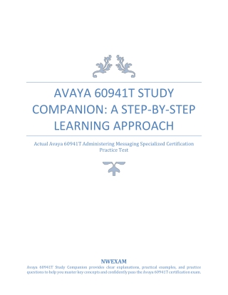 Avaya 60941T Study Companion: A Step-by-Step Learning Approach