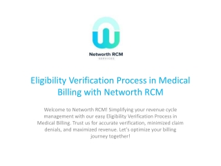 Networth RCM: Eligibility Verification Process