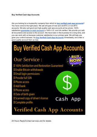 Buy Verified Cash App Accounts usa 2024