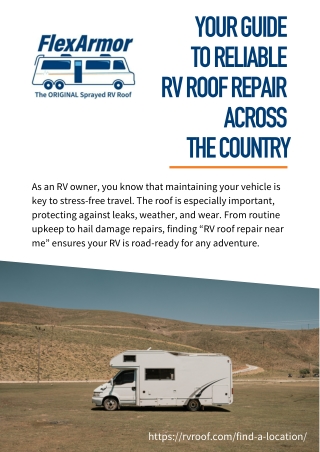 Find RV Roof Repair Near Me with FlexArmor: Your Trusted Solution