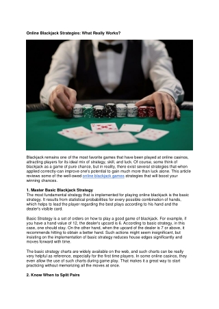 Online Blackjack Strategies What Really Works?