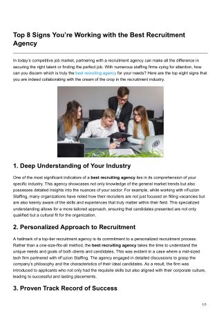 Top 8 Signs Youre Working with the Best Recruitment Agency