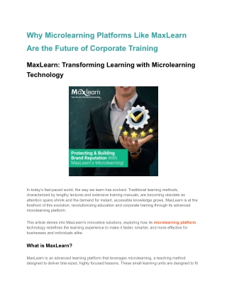Why Microlearning Platforms Like MaxLearn Are the Future of Corporate Training