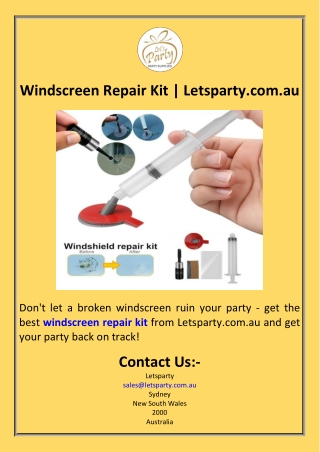 Windscreen Repair Kit  Letsparty.com.au