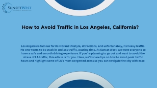 How to Avoid Traffic in Los Angeles, California