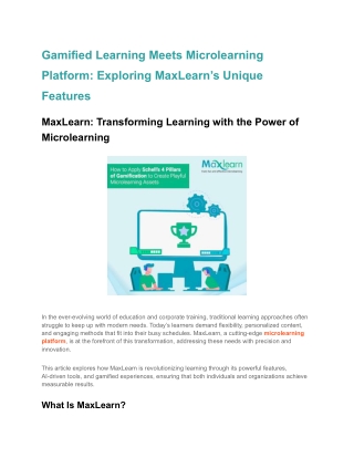 Gamified Learning Meets Microlearning Platform_ Exploring MaxLearn’s Unique Features