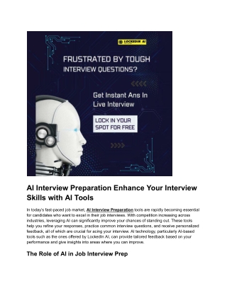 AI Interview Preparation Enhance Your Interview Skills with AI Tools