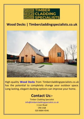 Wood Decks  Timbercladdingspecialists.co.uk