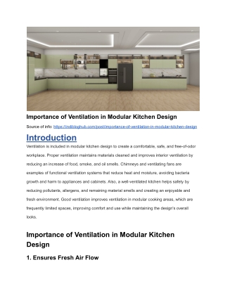 Importance of Ventilation in Modular Kitchen Design