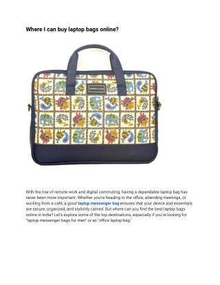 Where I can buy laptop bags online