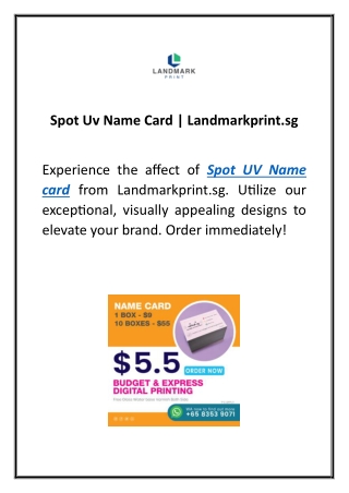 Spot Uv Name Card | Landmarkprint.sg