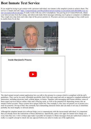 Most effective Inmate Text Services