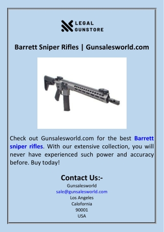 Barrett Sniper Rifles  Gunsalesworld.com