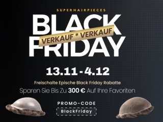 Black Friday-Sale für Haarsysteme, Toupets, Echthaarperücken und Haarteile