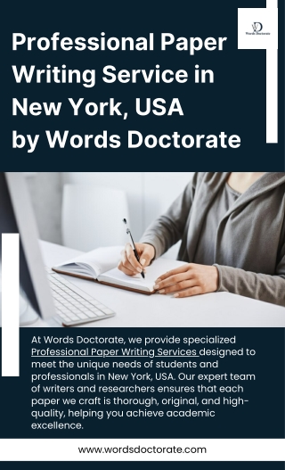 Professional Paper Writing Service in New York, USA by Words Doctorate